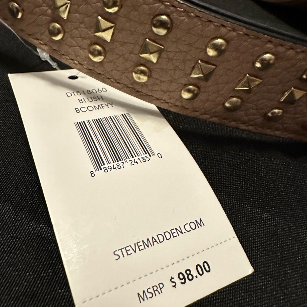 Steve Madden Bcomfyy Womens Leather Studded Hobo Handbag- NWT - Picture 9 of 10